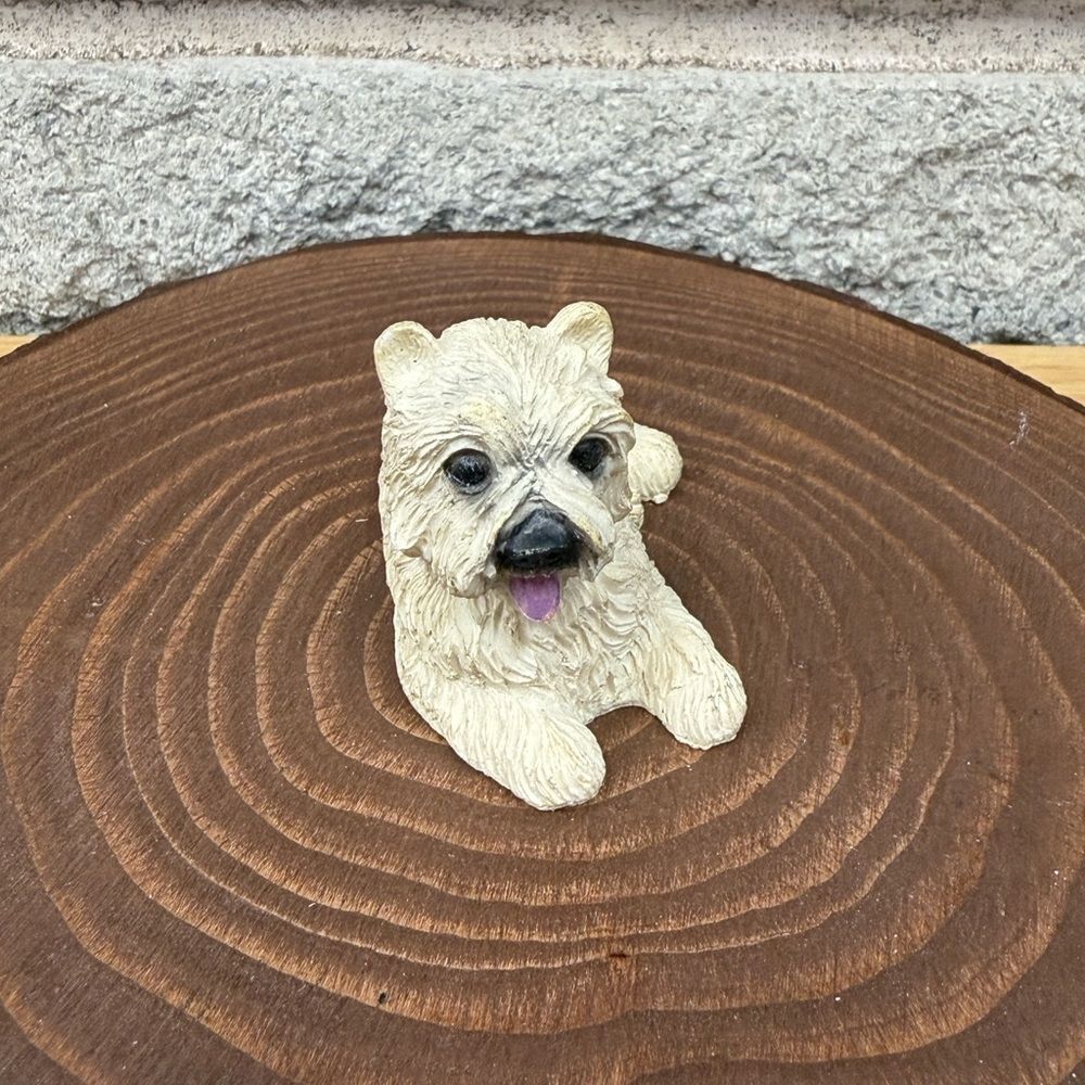 Adorable West Highland Terrier Cream Resin Dog Figurine